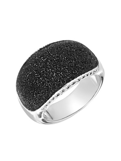 Кольцо серебряное с фианитом «Universe Black Galaxy» Fresh Jewelry (арт. Gl-R02555-X-W-B-X-W)