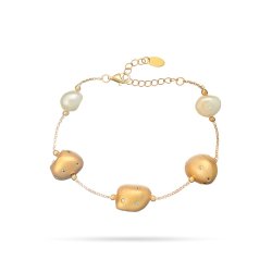 Браслет из серебра с жемчугом и куб. цирконием (Арт.rb-b342-1-x-l-pn-x-w)