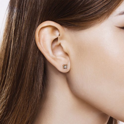 Серьги из комбинированного золота с бриллиантами (Арт.1021490)