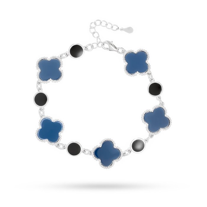 Браслет из серебра с керамикой и эмалью (Арт.tc-b00747-vl-w-x-b-x)