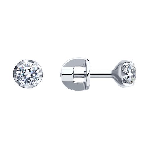 Серьги из белого золота с бриллиантами (Арт.1021757-3)