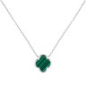 Ожерелье с малахитом «Lucky Clover» серебро 925 Fresh Jewelry (арт.02153)