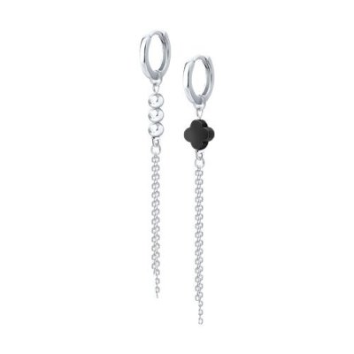 Серьги из серебра с гематитом «Ночная феерия» Соколов (арт.94-321-00034-1)