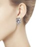 Серьги из серебра с жемчугом и фианитами (Арт.95020081)