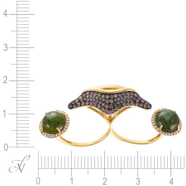 Кольцо из золота с бриллиантом и турмалином (Арт.hf05268r-y-brm_ko_dn_tu_yg)