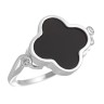 Кольцо серебряное с керамикой и фианитами «Lucky Clover» Fresh Jewelry (арт.TM-R01075-B-W-X-X-W)