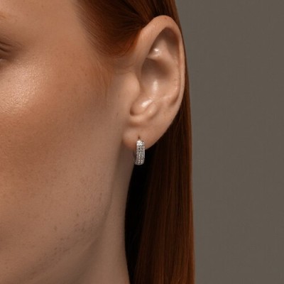Серьги из серебра с фианитами «Сияние линий» Соколов (арт.94026691)