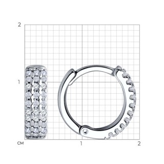 Серьги из серебра с фианитами «Сияние линий» Соколов (арт.94026691)