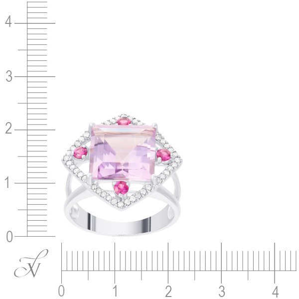 Кольцо из белого золота с аметистом и бриллиантом (Арт.r15369_ko_ps_pam_wg)