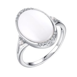 Кольцо из серебра с керамикой и фианитом (Арт.tc-r00375-w-w-x-x-w)