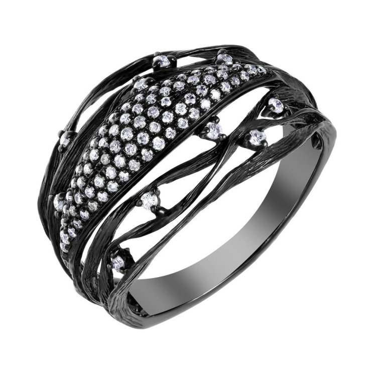 Кольцо из золота с бриллиантом (Арт.r46971a1s14wb002_ko_blk)