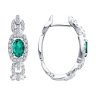 Серьги из белого золота с бриллиантами и изумрудами (Арт.3020599-3)