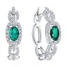 Серьги из белого золота с бриллиантами и изумрудами (Арт.3020599-3)