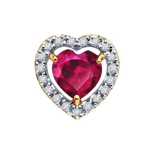 Подвеска из золота с бриллиантами и рубином (Арт.4030201)