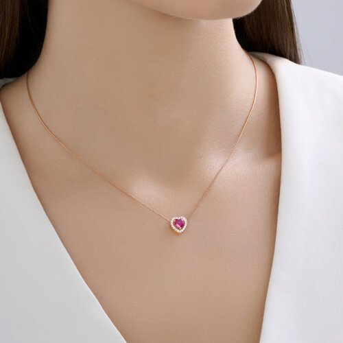 Подвеска из золота с бриллиантами и рубином (Арт.4030201)