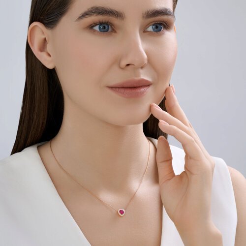 Подвеска из золота с бриллиантами и рубином (Арт.4030201)