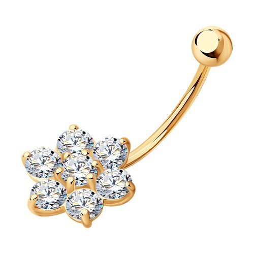 Пирсинг из серебра с фианитами (Арт.93060005)