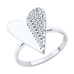 Кольцо из серебра с фианитами (Арт.94014047)