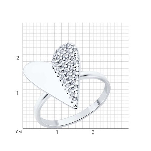 Кольцо из серебра с фианитами (Арт.94014047)