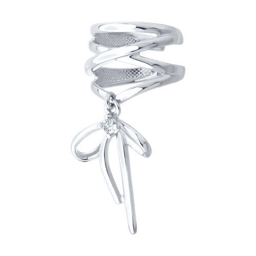 Серьга из серебра с фианитом (Арт.94170410)