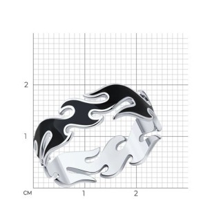 Кольцо серебряное с эмалью «Огненный Стиль» Соколов (арт.01813)