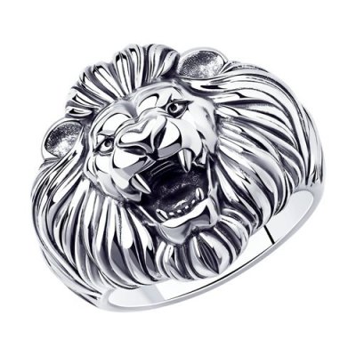 Печатка SOKOLOV из серебра 925 с чернением «Лев» (арт. 95010161)