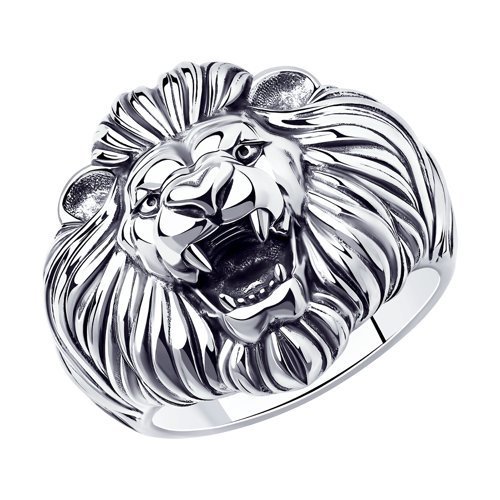 Печатка SOKOLOV из серебра 925 с чернением «Лев» (арт. 95010161)