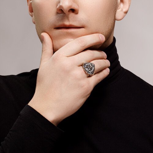 Печатка SOKOLOV из серебра 925 с чернением «Лев» (арт. 95010161)