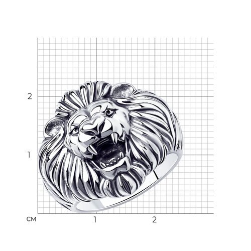 Печатка SOKOLOV из серебра 925 с чернением «Лев» (арт. 95010161)