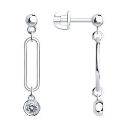 Серьги из серебра с фианитами (Арт.94026040)