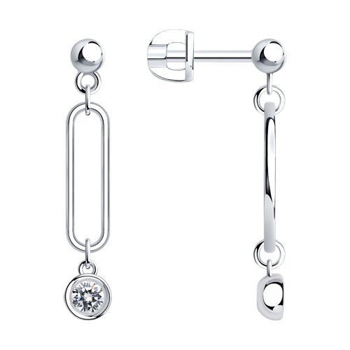 Серьги из серебра с фианитами (Арт.94026040)