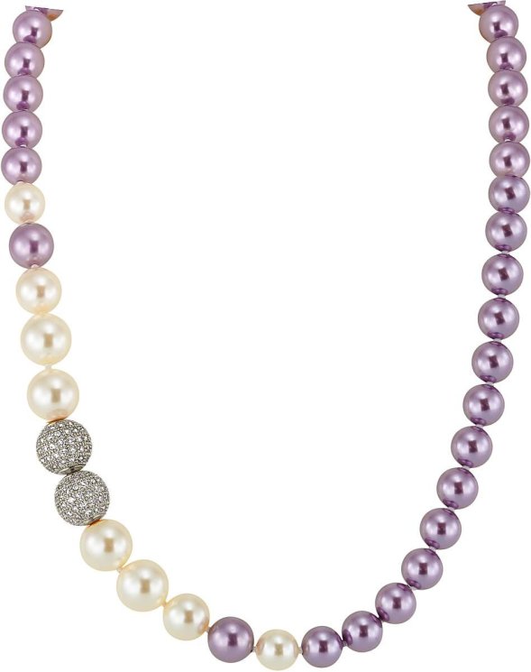 Ожерелье из серебра с жемчугом и кристаллом swarovski (Арт.1l-sk-2-16)