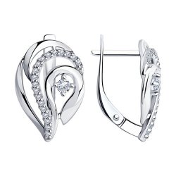 Серьги из серебра с фианитами (Арт.94-120-00725-1)