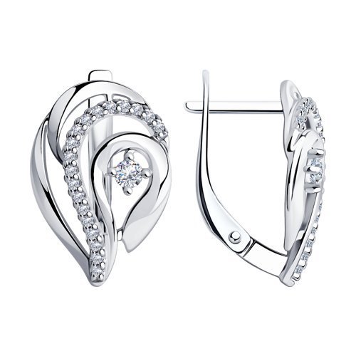 Серьги из серебра с фианитами (Арт.94-120-00725-1)