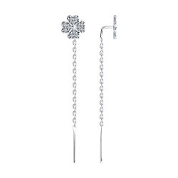 Серьги из серебра с фианитами (Арт.94026533)
