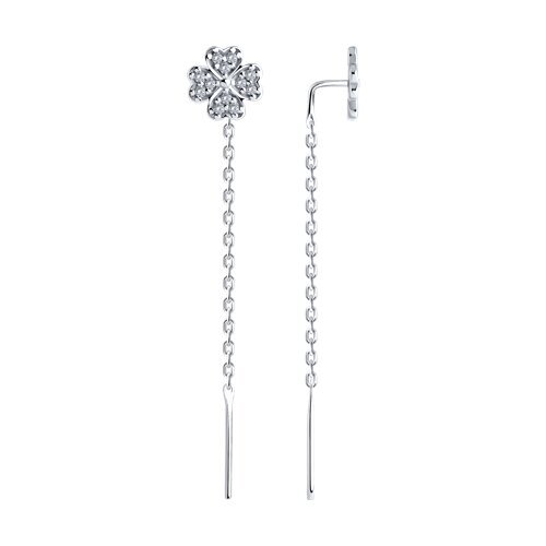 Серьги из серебра с фианитами (Арт.94026533)