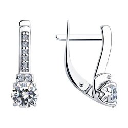 Серьги из серебра с фианитами (Арт.94-120-01556-1)