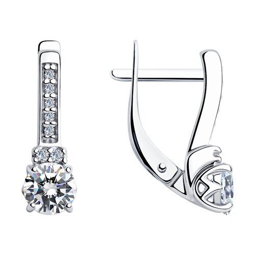 Серьги из серебра с фианитами (Арт.94-120-01556-1)
