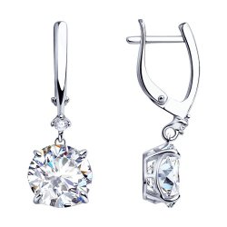 Серьги из серебра с фианитами (Арт.94-121-01653-1)