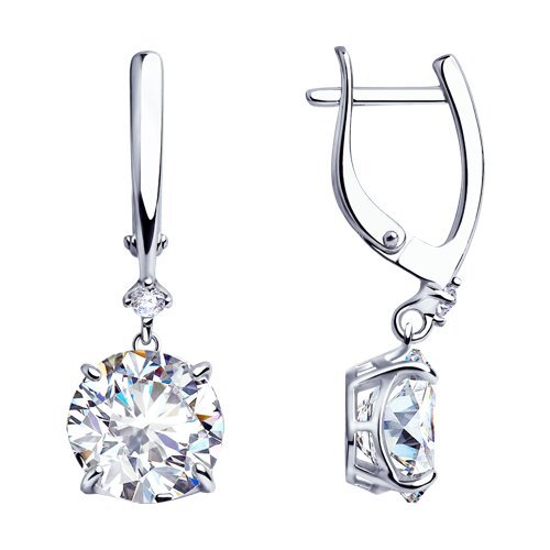 Серьги из серебра с фианитами (Арт.94-121-01653-1)