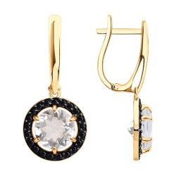Серьги золотые пробы 585 с горным хрусталем (Арт.51-321-02966-1)