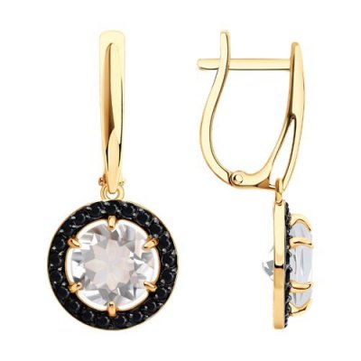 Серьги золотые пробы 585 с горным хрусталем (Арт.51-321-02966-1)