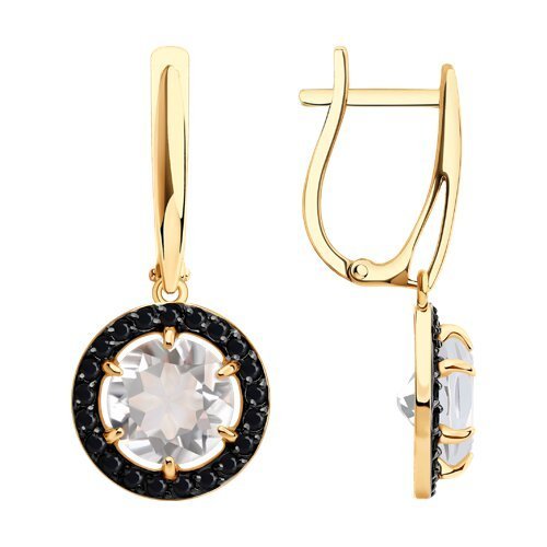 Серьги золотые пробы 585 с горным хрусталем (Арт.51-321-02966-1)