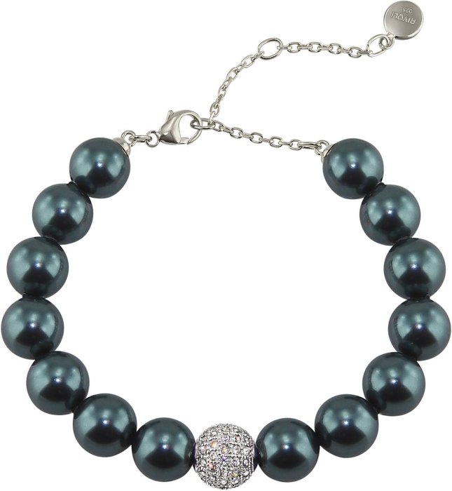 Браслет из серебра с жемчугом и куб. цирконием (Арт.5b-sk-24)