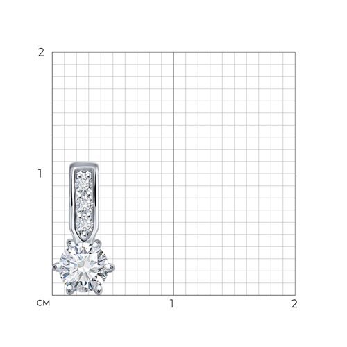 Подвеска из белого золота с  бриллиантом выращенным и рубином (Арт.52-230-02485-1)