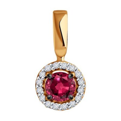 Подвеска из золота с бриллиантами и рубином (Арт.51-230-01772-3)