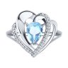 Кольцо из серебра с топазом и фианитами (Арт.94-310-00545-2)