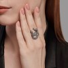 Кольцо серебряное с драконом «Тёмный страж» Соколов (арт.95010227)