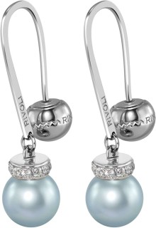 Серьги серебряные с жемчугом и фианитами «Pearl Kiss 27S» Rivoli (арт.ABS-9-10-27-S)
