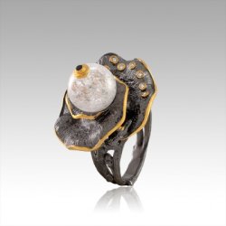 Серебряное кольцо BEAVERS с кварцем 1535rkv_ox